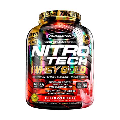 Proteína Nitro Tech Whey Gold Muscletech Sabor Strawberrty Shortcake