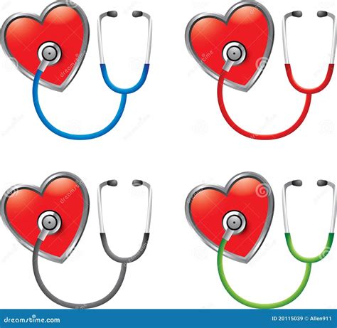 Stethoscopes On Hearts Stock Vector Illustration Of Heartbeat 20115039