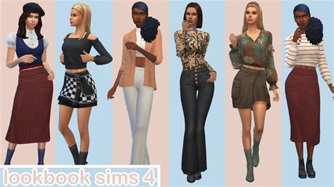 The Sims 4 Lookbook Cas 👚👒 70 Outfits 👗👒 No Cc💖 Youtube