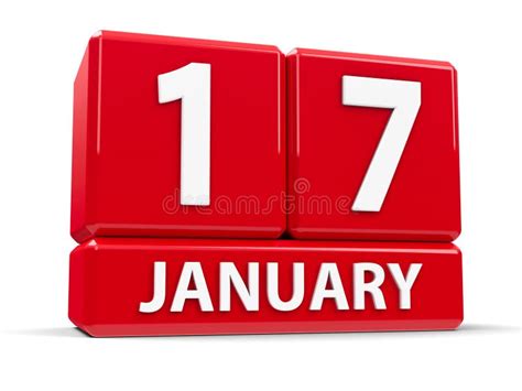 January 17th Date On A Single Day Calendar Gray Wood Block Calendar