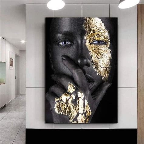 Tac City Goods Co Black And Gold Nude Woman Oil Painting Kunst Poster Poster Wall Art Woman