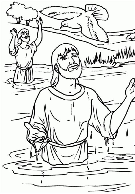 Jesus Bautizandose Para Colorear Paloma Del Espiritu Santo Dibujos