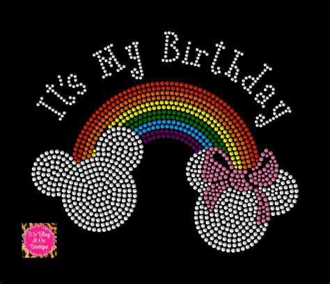 Its My Birthday Disney Iron On Birthday Rhinestone Transfer Birthday