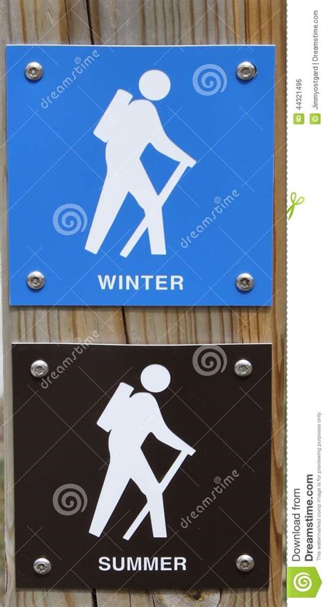 Hiking Trail Marker Stock Photo Image Of Exercise Winter