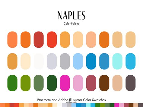 Naples Procreate Color Palette Ai Graphic By Arborie · Creative Fabrica