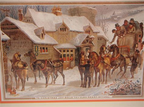 Currier And Ives Vintage Christmas Car Christmas Postcard Christmas Post