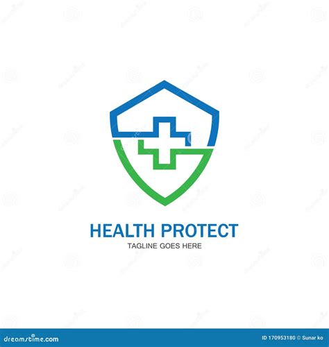 Health Protection With Shield Logo Design Vector Template For Medical