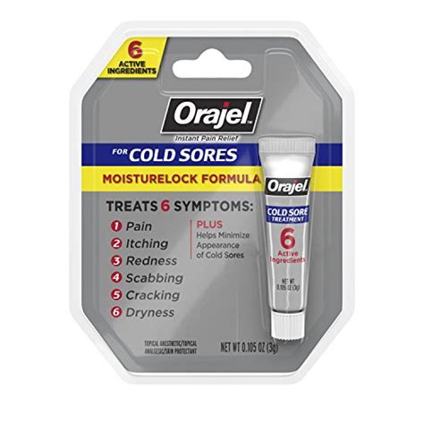 Orajel Moisturelock Cold Sore Symptom Treatment Cream 0105 Oz