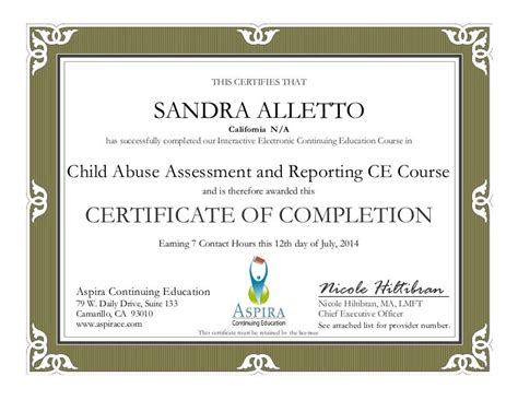 Child Abuse Certification 1