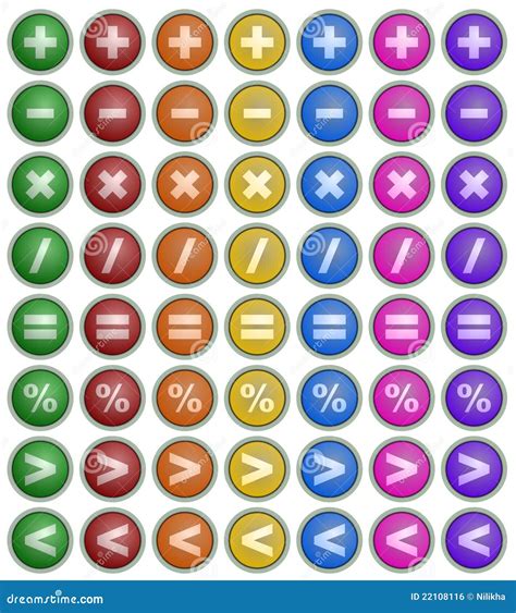 Math Symbol Buttons Stock Illustration Illustration Of Addition