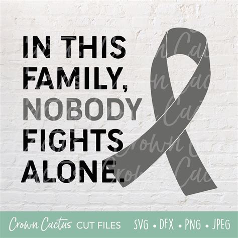 No One Fights Alone Cancer Svg File Breast Cancer Brain Etsy