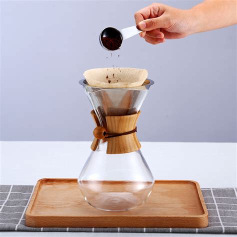 Pour Over Coffee Maker With Borosilicate Glass Carafe And Reusable