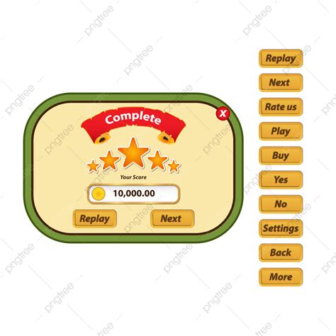 Level Button Vector Art Png Game Level Template Illustration With