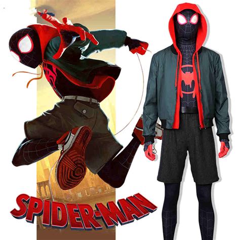 Spider Man Into The Spider Verse Miles Morales Cosplay Costume