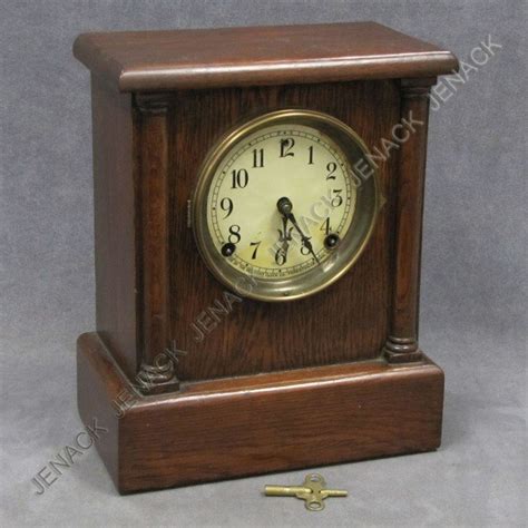 110 Vintage Sessions Clock Co Oak Cased Shelf Clock Lot 110