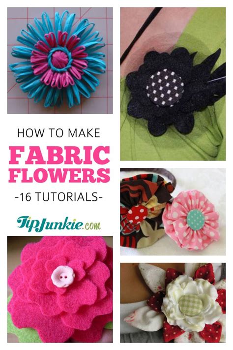 How To Make Fabric Flowers 16 Patterns And Tutorials Tip Junkie