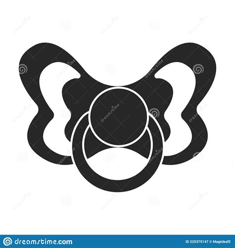 Pacifier Vector Iconblack Vector Icon Isolated On White Background