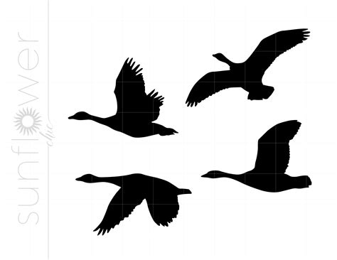 Goose Silhouettes Svg Flying Geese Clipart Goose Etsy Uk