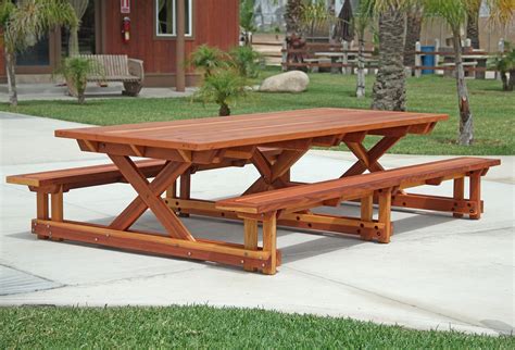 Chriss Picnic Table With Attached Benches Picnic