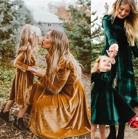 Long Sleeve Mommy And Me Dress Mother Daughter Outfits Mommy Me
