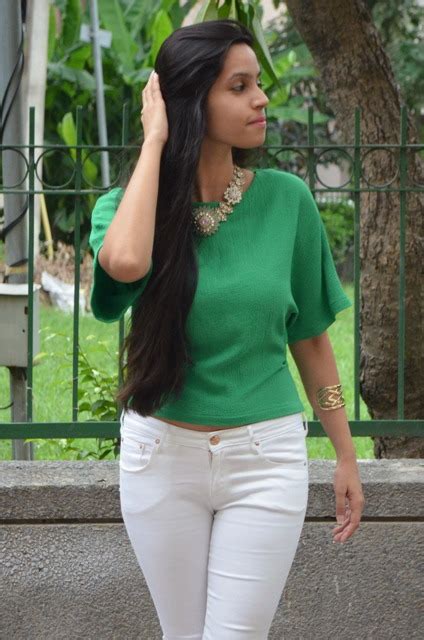 OOTD Green Top With White Pants Indian Makeup Blog