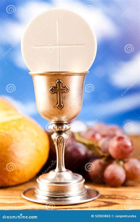 Holy Communion Bread Wine Stock Image Image Of Religion 52003865