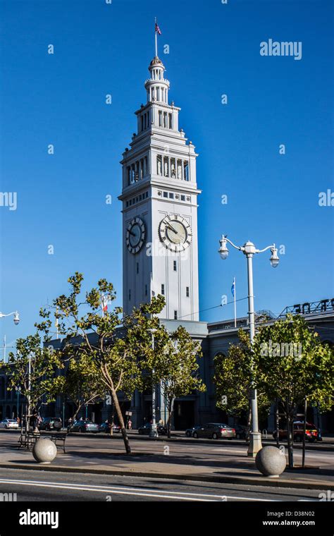 Ferry Building Clock Tower In San Francisco California Stock Photo Alamy