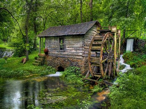 Pin By Glen Saunders On Cabins Log And Otherwise Water Wheel Water