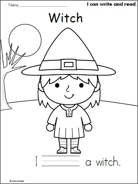 Halloween Witch Picture Write Read And Color Made By