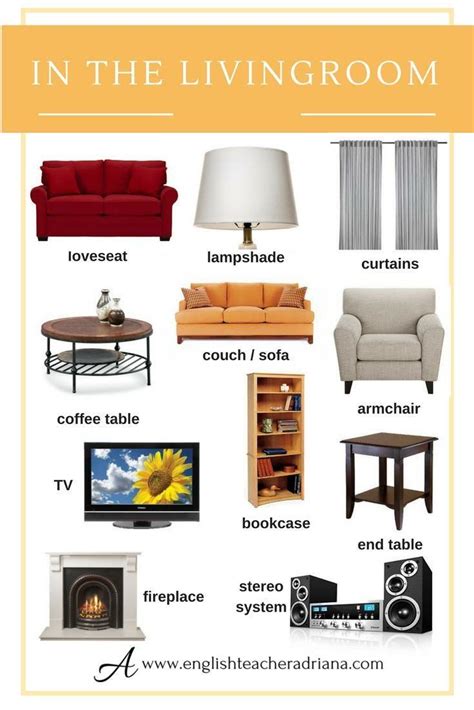 Not if you have to stop and look up the names of basic kitchen appliances in your cookbook! Get Living Room Furniture Names In English PNG - home and ...
