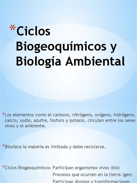 Ciclos Biogeoquímicos Y Biología Ambiental Pdf Pesticida