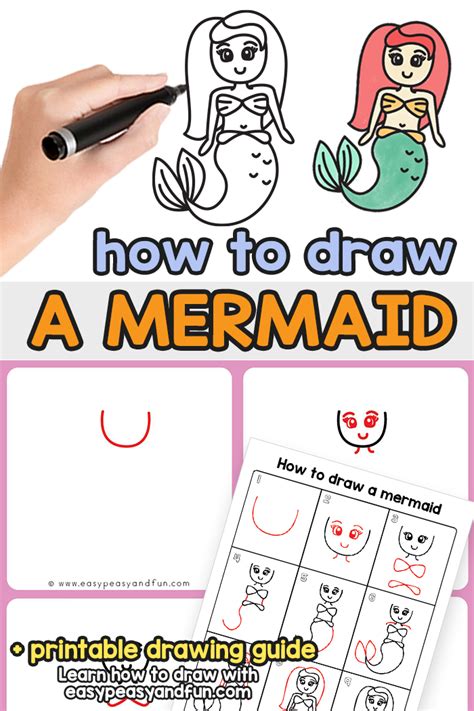 How To Draw A Mermaid Step By Step Drawing Tutorial Phần Mềm Portable