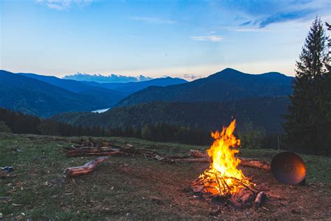 Free Images Bonfire Campfire Fire Wilderness Flame Mountain