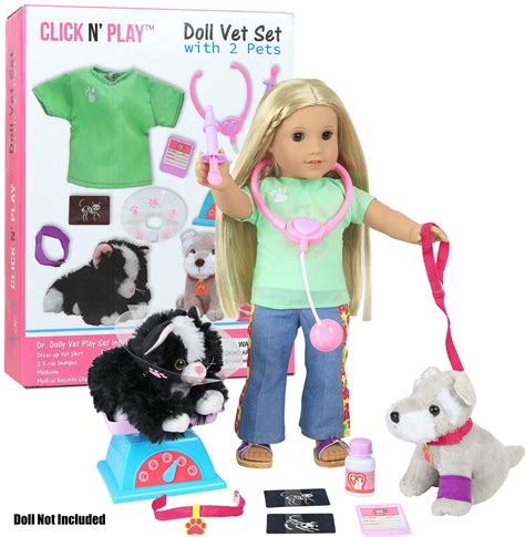 Click N Play Doll Vet Set Doll Accessories 12piece Set Perfect For 18