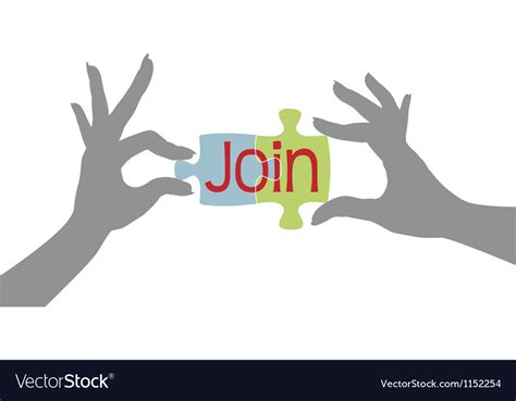 Member Hands Join Together Puzzle Royalty Free Vector Image
