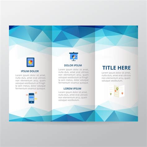 Blue Geometric Trifold Brochure Business Brochure Template Trend