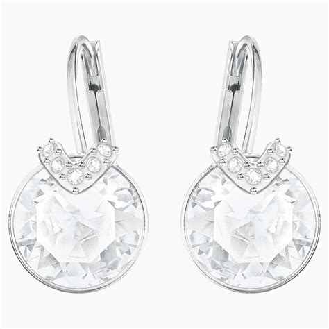 Swarovski Bella White V Rhodium Plated Earrings Jewellery From