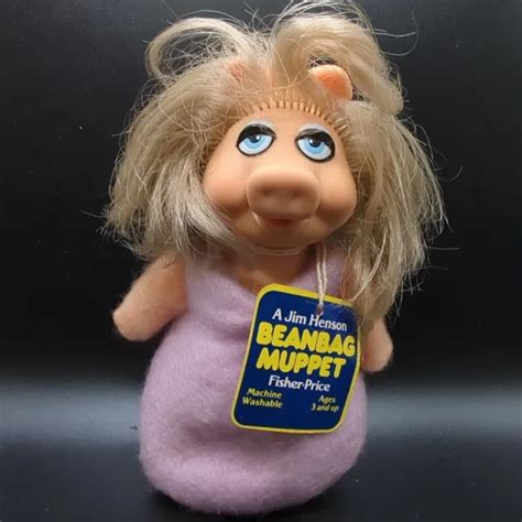 Jim Henson Muppet Fisher Price Miss Piggy 867 Plush Beanbag Vtg 1979