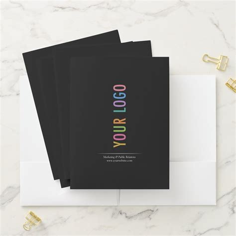 Custom Folders With Business Card Slot And Your Logo Zazzle