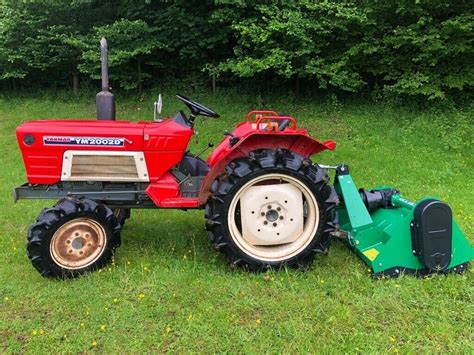 Yanmar 2002d 4wd Compact Tractor And New Flail Mower 607 Hours 24hp