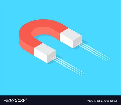 Magnet With Magnetic Power Magnetism Concept Vector Image