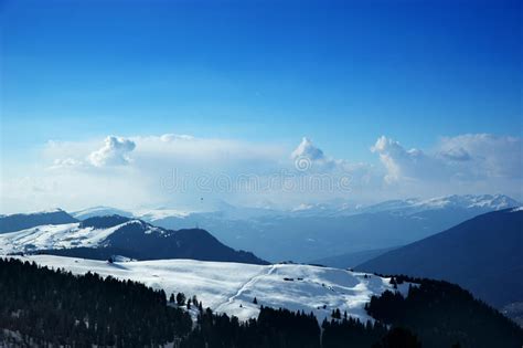 Scenic View On Snowy Peaks Stock Image Image Of Landscape 72414967