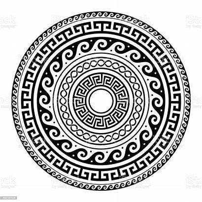 Greek Ancient Pattern Mandala Round Key Shape