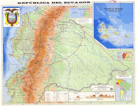Mapa físico del Ecuador 1985 mapa owje com