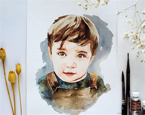Children Painting From Photo Custom Watercolor Painting Of Kids