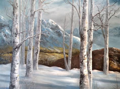 Winter Birch Forest Oil Painting By Kevin Hill Check Out My Youtube