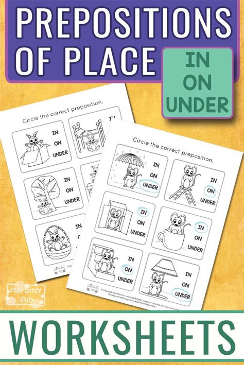 My kids didn't really master describing the little pictures for the st. Prepositions Worksheets | Prepositions, Worksheets for kids, Learn hebrew