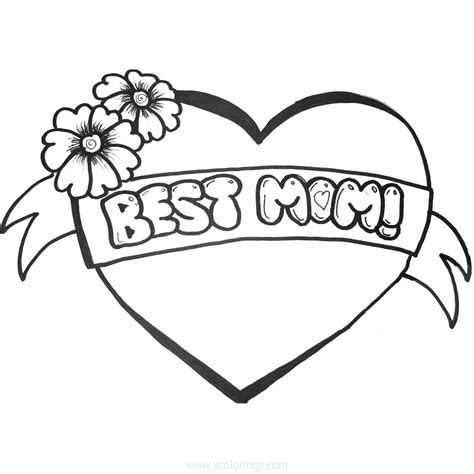 Mothers Day Heart Coloring Pages