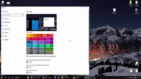 Adjusting The Theme Color In Windows 10 Youtube