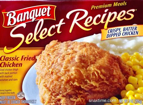Of course times will vary depending on whether you preheat it first, and how crispy you like your skin too. Banquet Classic Fried Chicken: Select Recipes Premium Frozen Dinner | Snaxtime